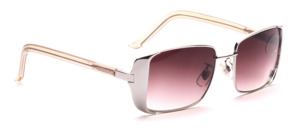 Women's glasses in shiny silver with gray gradient discs