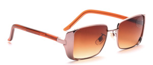 Women's glasses in gold shiny with brown gradient discs