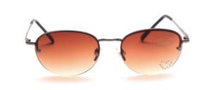 Half rim sunglasses in gray with brown gradient discs