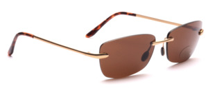 Rimless drill set in matt gold with brown glazing
