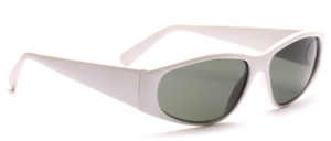 White cat eye sunglasses with wide temples