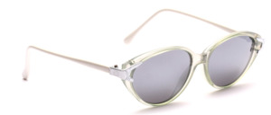 Women's sunglasses in green Transparent with gray light silver mirrored lenses