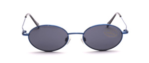 Oval sunglasses in dark blue with gray discs