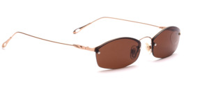 Fine semi-rim sunglasses in gold with brown discs