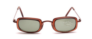Metal sunglasses in copper brown with brown plastic inlays