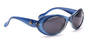 Sporty elegant ladies sunglasses in blue with gray lenses