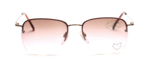Half-rim sunglasses in silver with brown-pink gradient discs