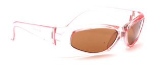 Sporty sunglasses in pink Transparent with brown discs