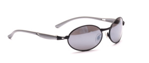 Sporty sunglasses in black with silver plastic temples
