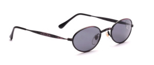 Classic oval metal sunglasses in dark purple