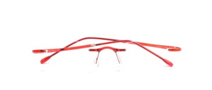 Rimless plastic frame with flexible temples