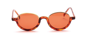 80s combination sunglasses in gold with brown plastic rim