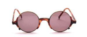 Round combi sunglasses in antique gold with brown plastic parts