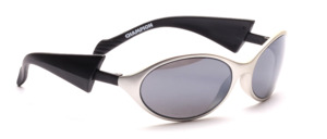 White outdoor sunglasses with black temples
