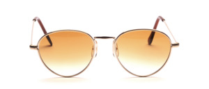 80s panto sunglasses in gold with light brown gradient lenses