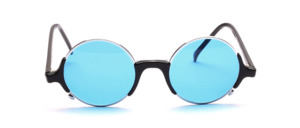 Round combi sunglasses in silver with black plastic parts