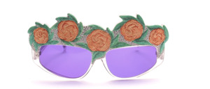 A very attractive pair of sunglasses made of crystal-colored acetate material, handcrafted by an artist