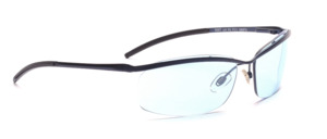 Half-rim sunglasses in matt blue with light blue lenses