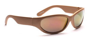 Casual sport sunglasses in matt gold mirrored with gray gold