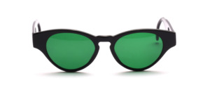 Beautiful butterfly glasses made of black acetate with green glazing