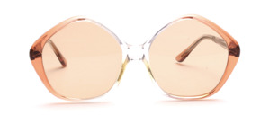 Diamond-shaped vintage 70s sunglasses for women in brown gradient with brown lenses