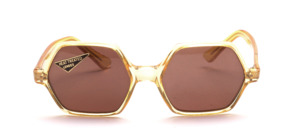 Vintage hexagonal 70s acetate ladies sunglasses