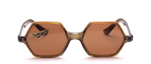 Vintage hexagonal 70s acetate ladies sunglasses