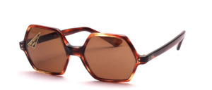 Vintage hexagonal 70s acetate ladies sunglasses