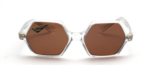 Vintage hexagonal 70s acetate ladies sunglasses
