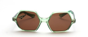 Vintage hexagonal 70s acetate ladies sunglasses