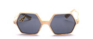 Vintage hexagonal 70s acetate ladies sunglasses