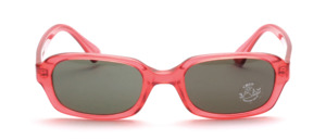 Transparent red acetate sunglasses, from the Sunrock Retro collection, in the style of the 50s