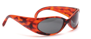 Sporty sunglasses in Havana with wide temples and G15 lenses
