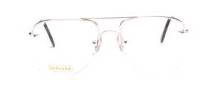 Vintage 70s half rim aviator glasses in silver with double bridge