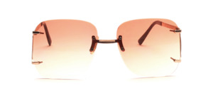 Rimless 70s metal drilling glasses in matt gold for women