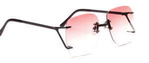 Rimless 70s metal drilling glasses in matt gray for women