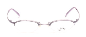 Aparte Halbrandbrille für Damen, in Metallic Lila, aus der französischen Designerschmiede