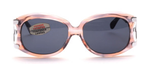 Vintage sunglasses from the 70s made of brown-gray mottled acetate with silver metal temples