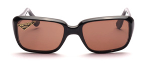 Black vintage 60s acetate sunglasses for men with brown mineral lenses