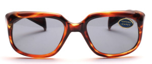 Vintage sunglasses for men in Havana with gray mineral glass lenses