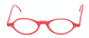 Oval acetate eyeglasses in matte red