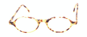Oval acetate eyeglasses in light tortoise color