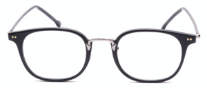 Classic eyeglasses for men in black with silver metal bridge