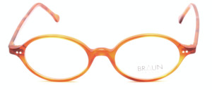 Oval acetate eyeglasses in brown