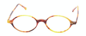 Oval acetate eyeglasses in brown patterned in good wearable size