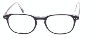 Acetate eyeglasses in black with a crystal back