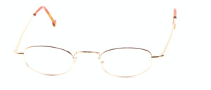 Metal eyeglasses in gold with flex hinges