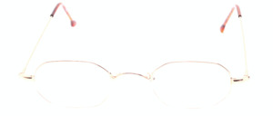 Edgy metal eyeglasses in gold with a 22 KT Super Gold Finish coating