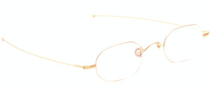 Square metal glasses in matt gold with straight temple arms