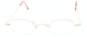 Edgy metal eyeglasses in matt gold with a 22 KT Super Gold Finish